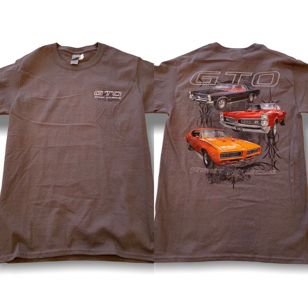 Small GTO First Muscle Official GM Mens Gray Short Sleeve Tshirt Gildan